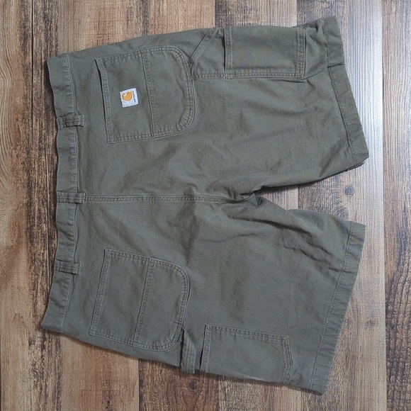 Carhartt Rugged Flex Relaxed Canvas Utility Flat Front Work Shorts Size 42x11" - Picture 2 of 7